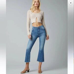 DL1961 Bridget Cropped Bootcut Jeans Raw Hem in Hanover Sz 26